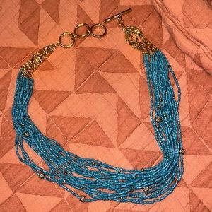 Stella and Dot Turquoise and Gold Multi Strand Necklace